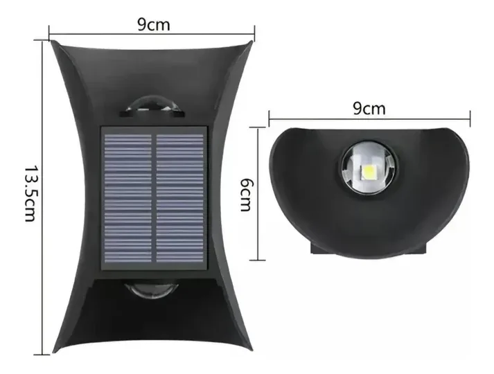 Aplique Solar 2 Luces Bidireccional