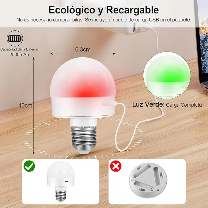 Foco LED Recargable 10W con Control Remoto